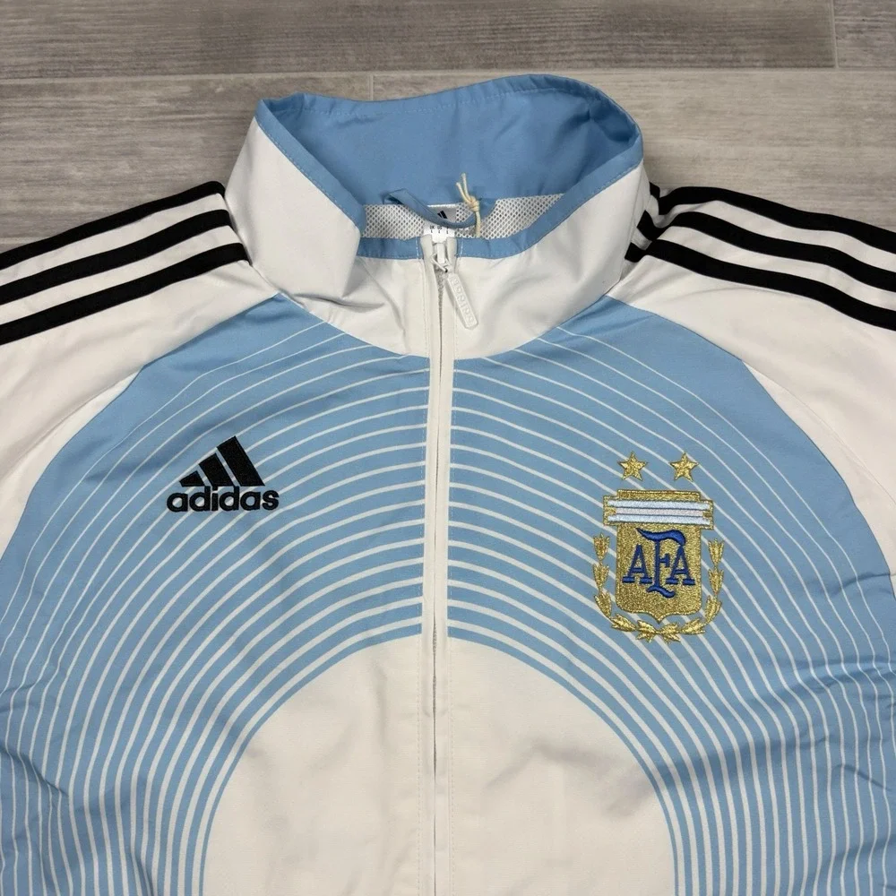 Adidas Argentina Soccer Logo Team Retro 2006 Top White Track Men's Large Jacket